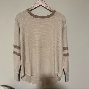 Beige cozy Waffle Knit Top!